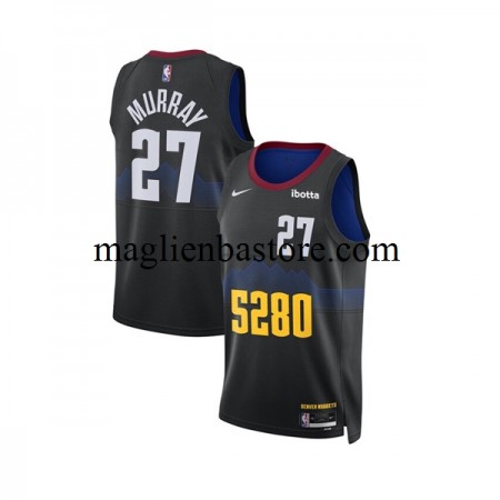 Maglia NBA Denver Nuggets Jamal Murray 27 Nike 2023-2024 City Edition Nero Swingman - Uomo